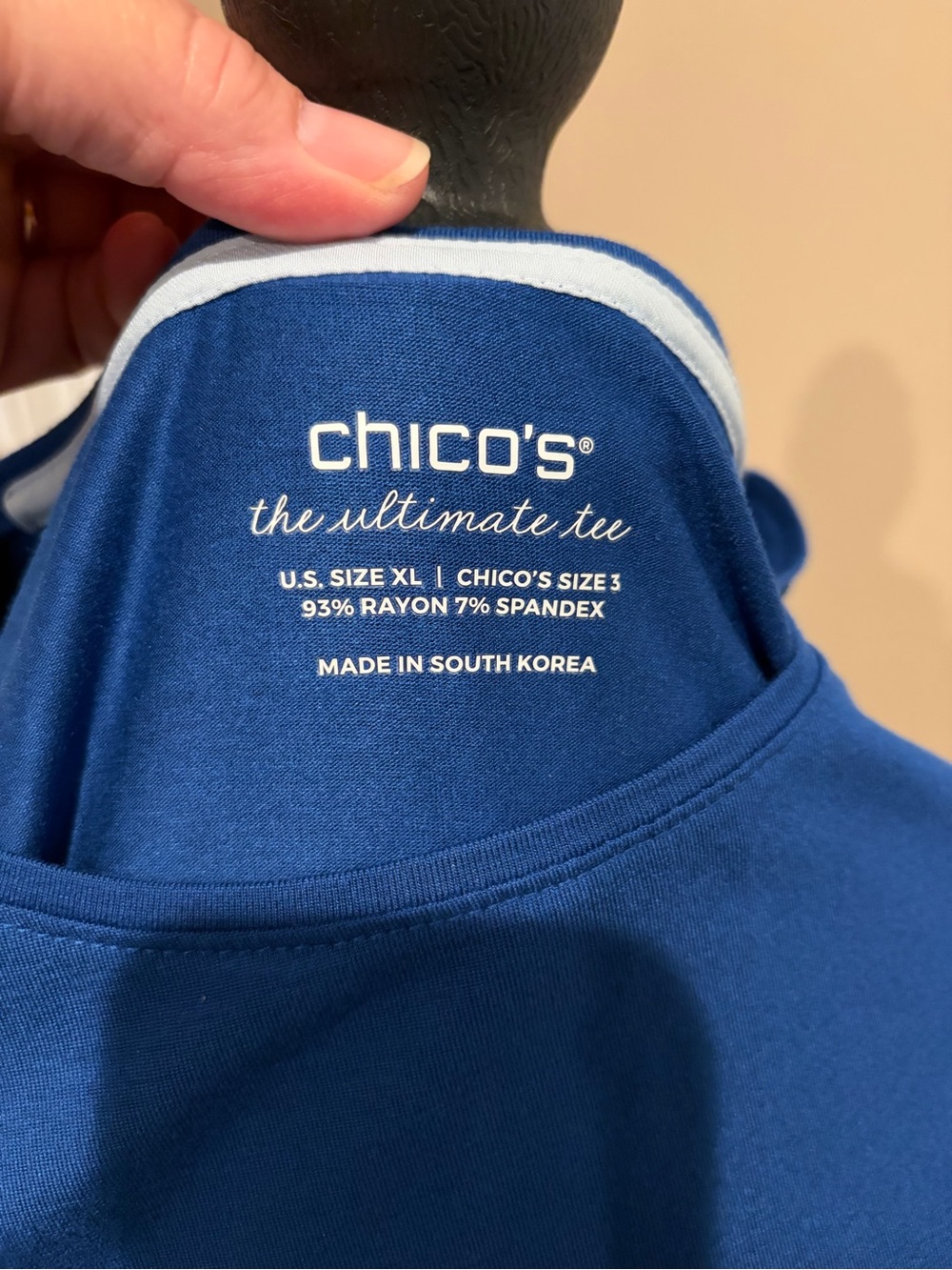 Chico's Royal Blue Long-Sleeve Knit Top - Picture 3 of 3